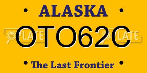 OTO62C Alaska License Plate