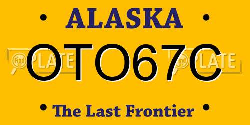 OTO67C Alaska License Plate