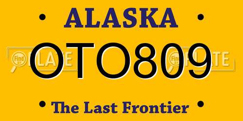 OTO809 Alaska License Plate