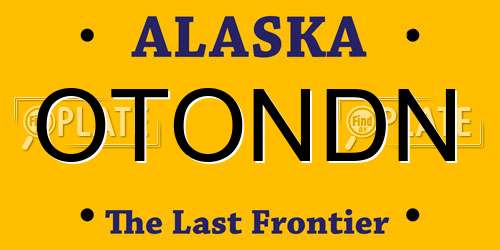 OTONDN Alaska License Plate