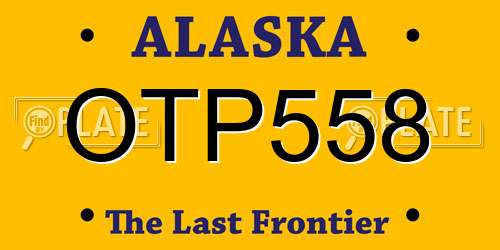OTP558 Alaska License Plate