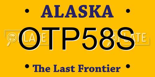 OTP58S Alaska License Plate