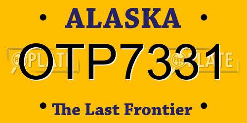 OTP7331 Alaska License Plate