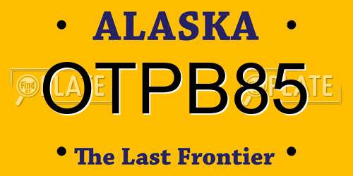 OTPB85 Alaska License Plate