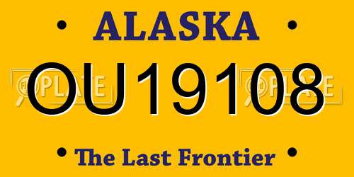 OU19108 Alaska License Plate