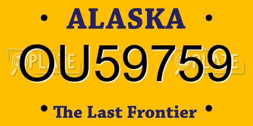 OU59759 Alaska License Plate