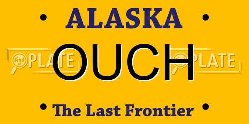 OUCH Alaska License Plate