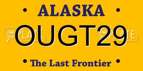 OUGT29 Alaska License Plate