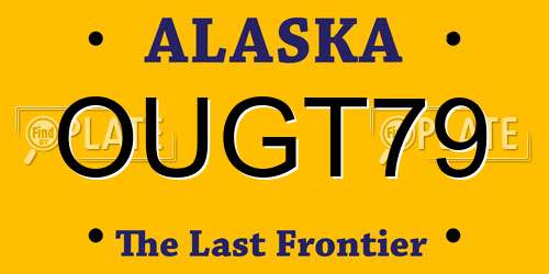 OUGT79 Alaska License Plate