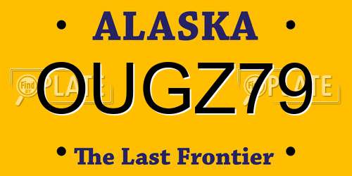 OUGZ79 Alaska License Plate