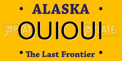 OUIOUI Alaska License Plate