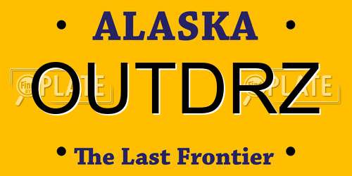 OUTDRZ Alaska License Plate