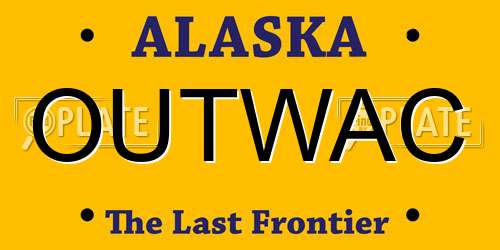 OUTWAC Alaska License Plate