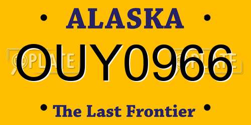 OUY0966 Alaska License Plate