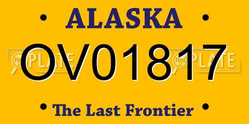 OV01817 Alaska License Plate