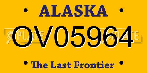 OV05964 Alaska License Plate