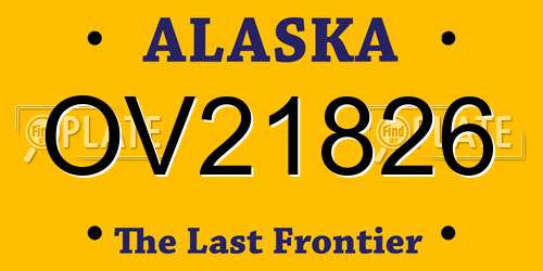OV21826 Alaska License Plate