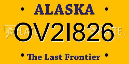 OV2I826 Alaska License Plate