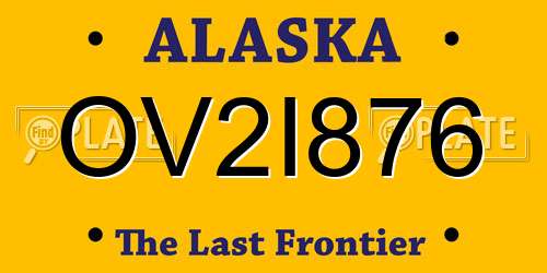 OV2I876 Alaska License Plate
