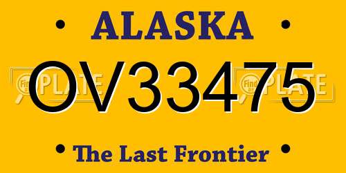 OV33475 Alaska License Plate