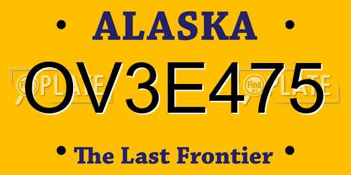 OV3E475 Alaska License Plate