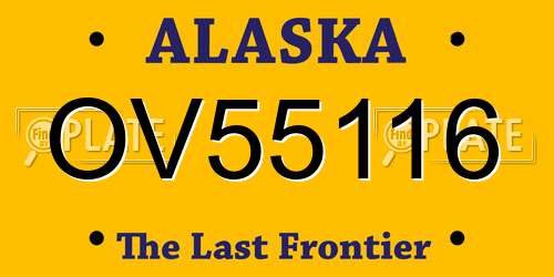OV55116 Alaska License Plate