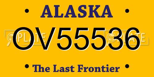 OV55536 Alaska License Plate