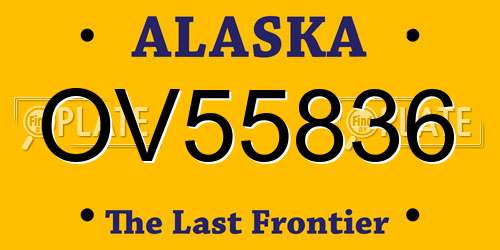 OV55836 Alaska License Plate