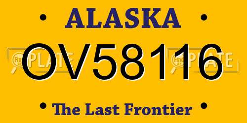 OV58116 Alaska License Plate