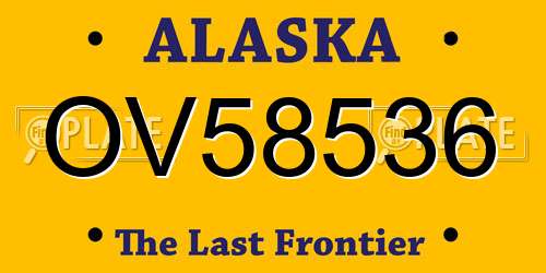 OV58536 Alaska License Plate