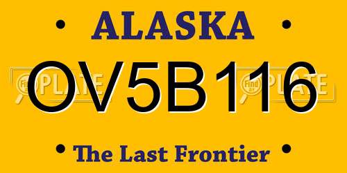 OV5B116 Alaska License Plate