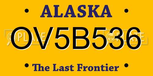 OV5B536 Alaska License Plate