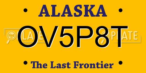 OV5P8T Alaska License Plate