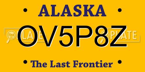 OV5P8Z Alaska License Plate