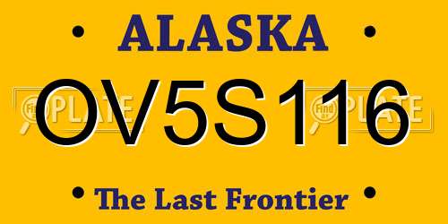 OV5S116 Alaska License Plate