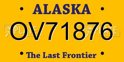 OV71876 Alaska License Plate
