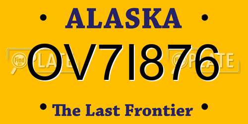 OV7I876 Alaska License Plate