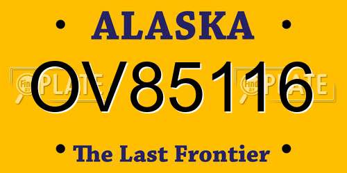 OV85116 Alaska License Plate