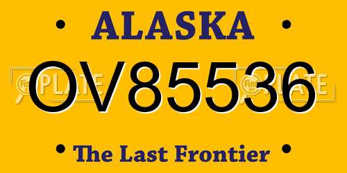 OV85536 Alaska License Plate