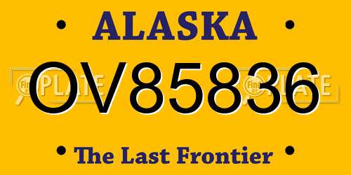 OV85836 Alaska License Plate