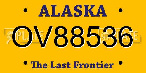 OV88536 Alaska License Plate