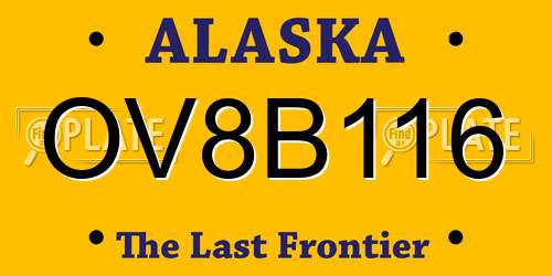 OV8B116 Alaska License Plate