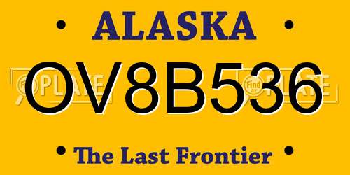 OV8B536 Alaska License Plate