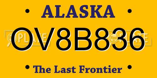 OV8B836 Alaska License Plate