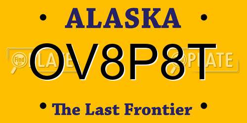 OV8P8T Alaska License Plate