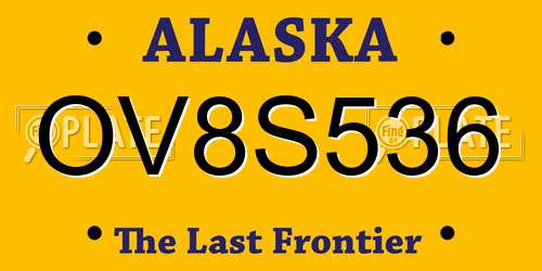 OV8S536 Alaska License Plate