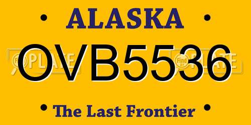 OVB5536 Alaska License Plate