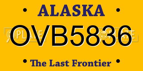 OVB5836 Alaska License Plate