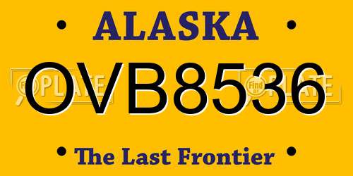 OVB8536 Alaska License Plate