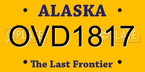 OVD1817 Alaska License Plate
